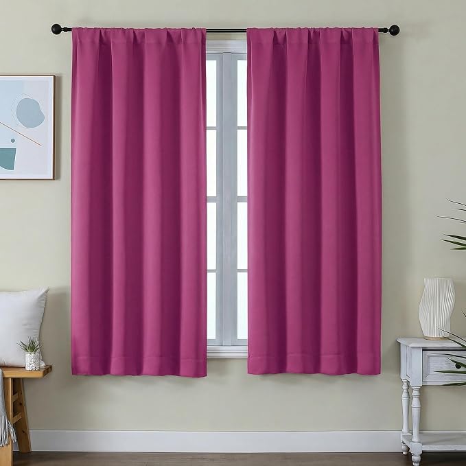 Simplebrand Ava Hot Pink Blackout Curtains by Simplebrand