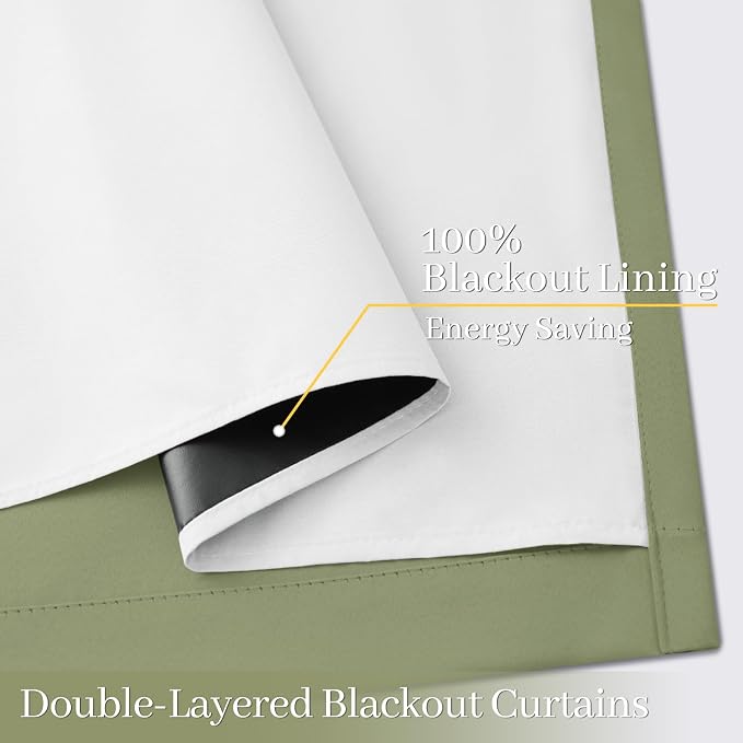 Yakamok Sage Blackout Curtains 63 Inches Long - Image 4