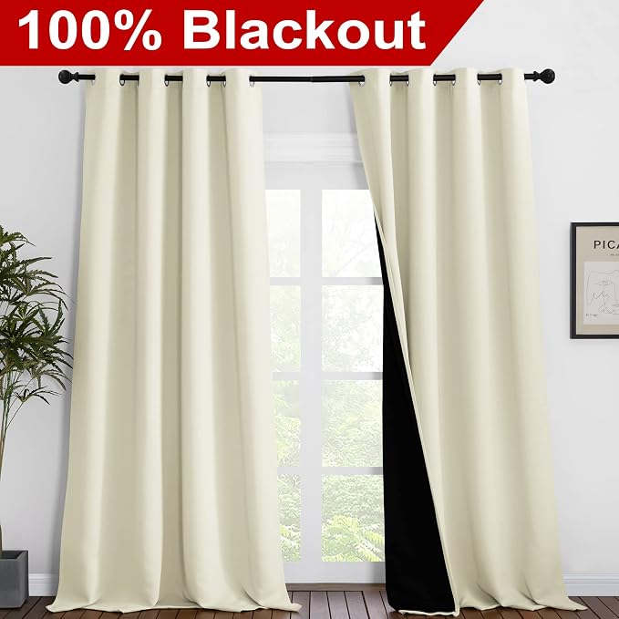 NICETOWN Cold Reducing Curtains, Thermal Insulated 100% Blackout Curtains - Image 2