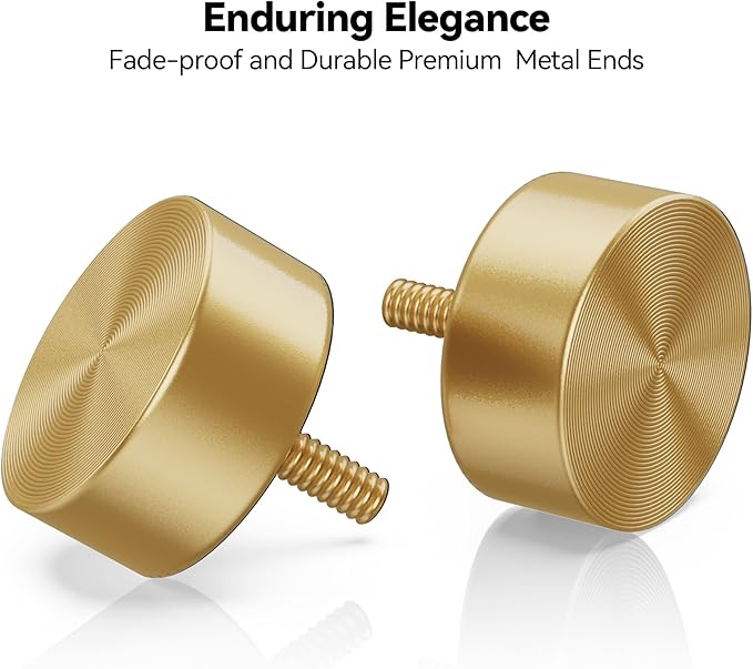 YaFex Heavy Duty Curtain Rods 32-150 Inch, 1 Inch Adjustable Gold Curtain Rod - Image 3