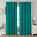 CUCRAF Turquoise Blackout Curtains 84 inch Length 2 Panels Set, Rod Pocket Room by CUCRAF