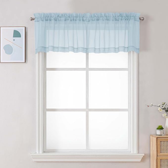 Chyhomenyc Sky Blue Sheer Valances by Chyhomenyc