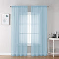 Chyhomenyc Sky Blue Sheer Curtains 78 Inches Long 2 Panels Set by Chyhomenyc