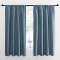 NICETOWN Kitchen Curtains, Short Blackout Drapes, Smoky Blue, Thermal Insulated by NICETOWN