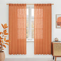 LAMIT Burnt Orange 78 inch Linen Curtains by LAMIT