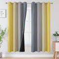 Estelar Textiler Ombre Grey and Yellow Blackout Curtains 72 Inch Length 2 Panels by ESTELARTEXTILER