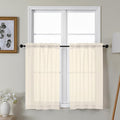 Gwine Cream Sheer Kitchen Curtains 36 Inch Length, Light Filtering Voile Soft by Gwine