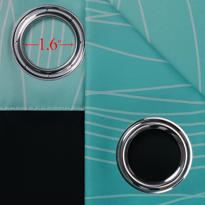 Estelar Textiler Navy Blue and Teal Ombre Blackout Curtains - Image 7