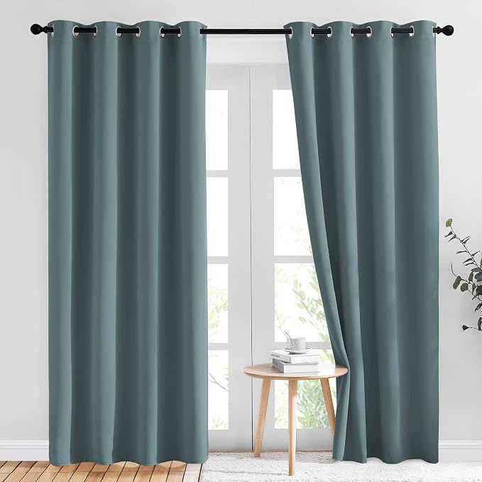 NICETOWN Blackout Greyish Blue Curtains & Drapes by NICETOWN