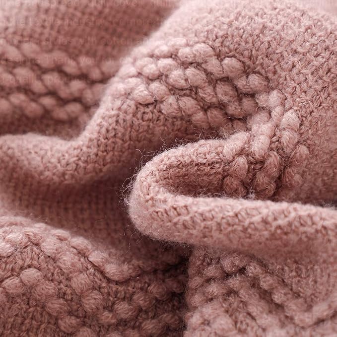 BOURINA Coral Pink Throw Blanket 60 x80 Inches Textured Solid Soft Sofa Throw - Image 7