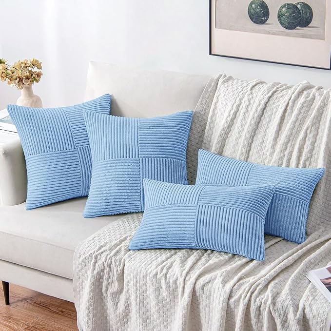 MIULEE Light Blue Decorative Throw Pillow Covers 18x18 Inch - Image 4