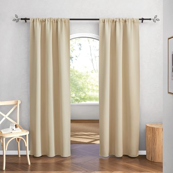 RYB HOME Curtains for Bedroom 84 inches Long 2 Panels Set, Privacy Thermal - Image 2