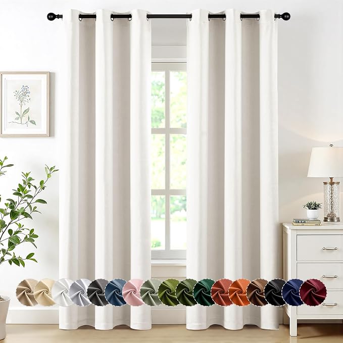 MIULEE Blackout Curtains for Bedroom 2 Panels 40 x 72 Inch Long Ivory | Thermal by MIULEE