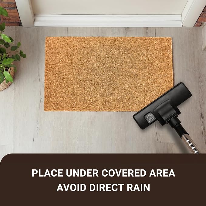 KANKUN Coco Coir Door Mat with Heavy Duty Backing, Welcome Doormat, Doormat - Image 6