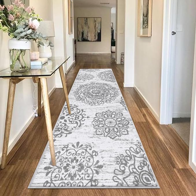 HEBE Hallway Runner Rug 2'8''x8' Washable Vintage Distressed Area Rugs Non Slip - Image 6