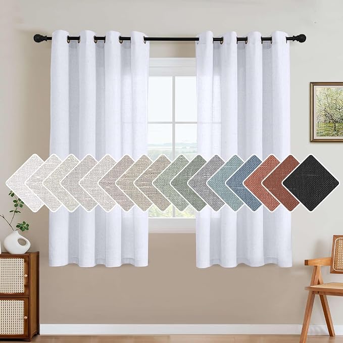H.VERSAILTEX Living Room Linen Curtains Home Decorative Nickel Grommet Curtains by HVERSAILTEX