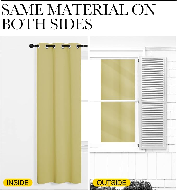 NICETOWN Paler Yellow Blackout Curtains 96" Long - Image 6