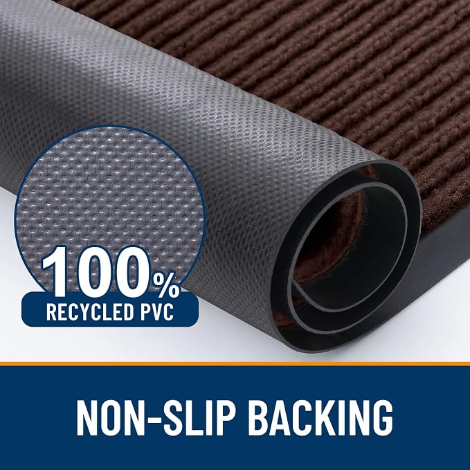 OLANLY 2-Pack Front Door Mats 71x47, Waterproof Heavy-Duty Doormats | Brown - Image 3