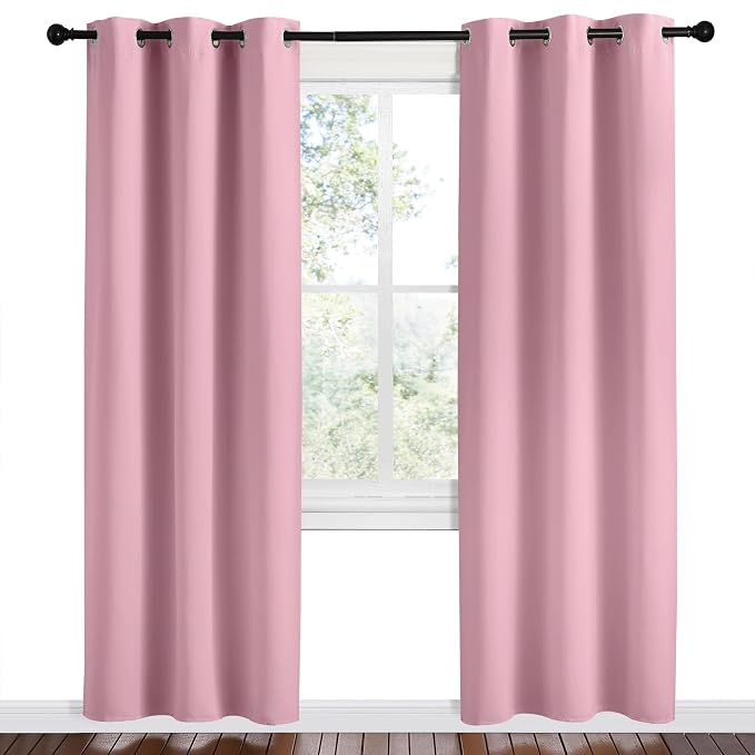 NICETOWN Crystal Pink Room Darkening Curtains - Image 2
