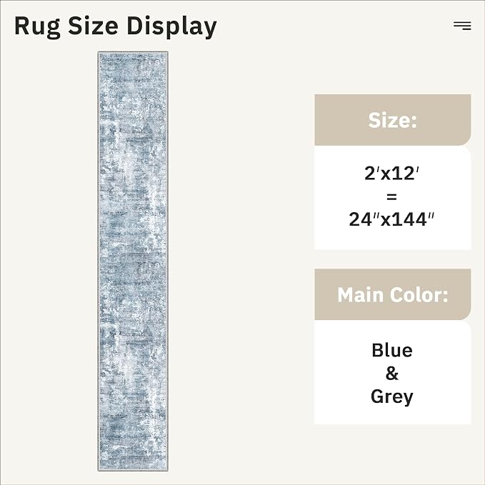 Runner Rug 2x12 Washable Non-Slip Hallway Runner Rugs - Image 5