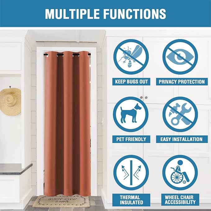 H.VERSAILTEX Doorway Curtain Blackout Closet Door Curtain Room Divider Window - Image 4