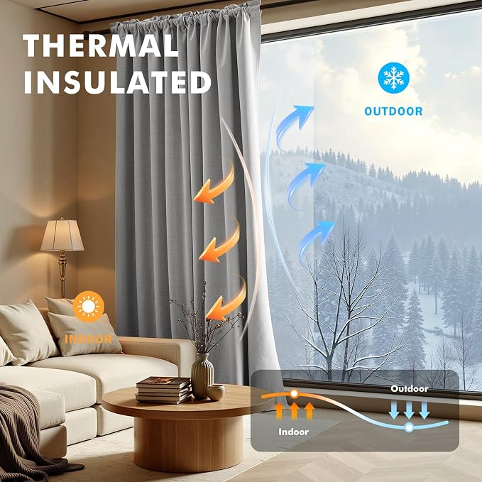 MIULEE 100% Blackout Linen Curtains - Image 4