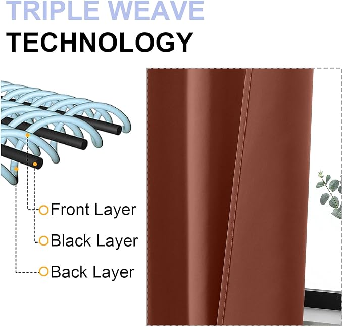Simplebrand Ava Terracotta Blackout Curtains - Image 4