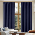 Simplebrand Ava Navy Blue Blackout Curtains by Simplebrand