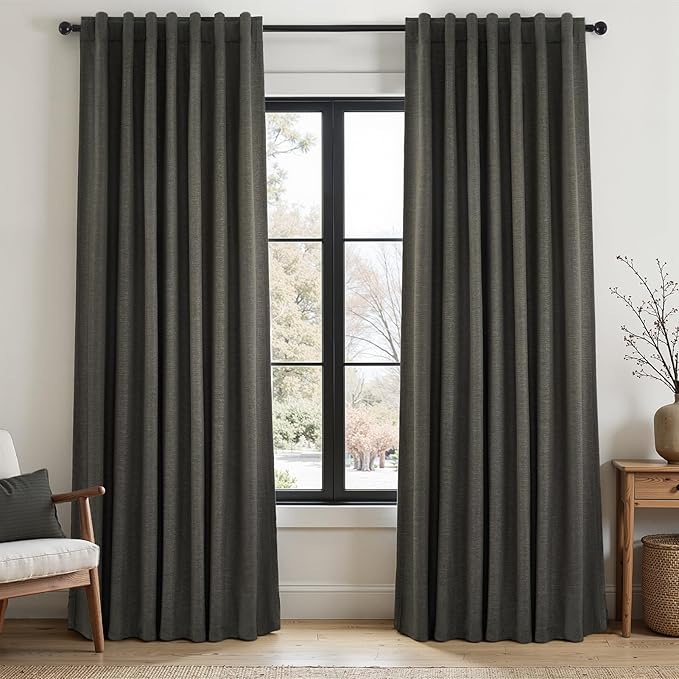 94 Inch Long Gray Blackout Curtains by Topfinel