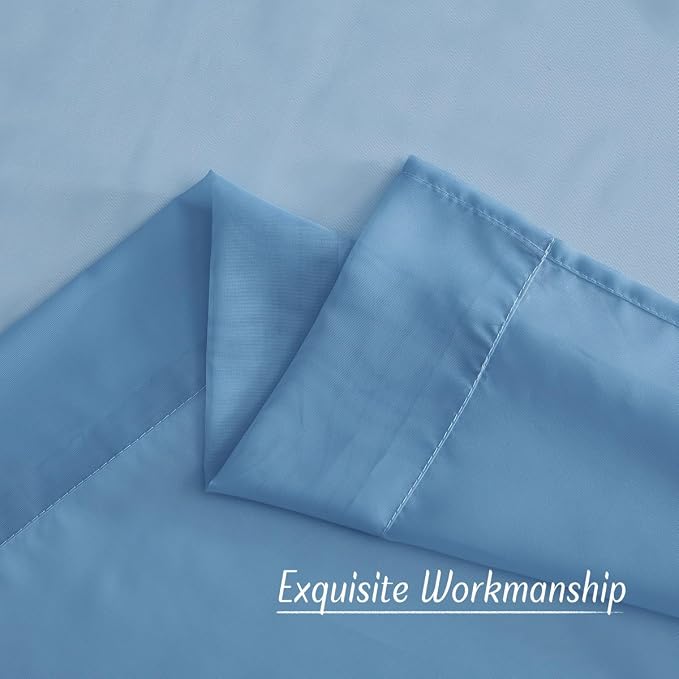 NICETOWN Stone Blue Sheer Curtains 108 inches Long, Grommet Top Elegant Voile - Image 6