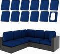 hyha 12Pcs Patio Cushion Covers, Stretch Outdoor Couch Cushion Covers by hyha