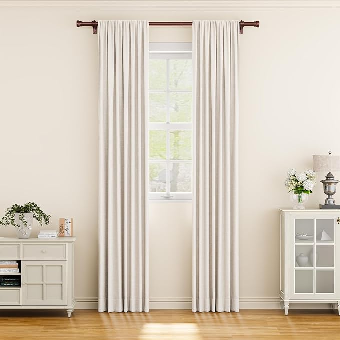 YaFex Curtain Rods 32-58 Inch, Heavy Duty 1 Inch Adjustable Curtain Rod - Image 2