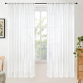 BGment 72 Inch Length White Linen Curtains by BGment