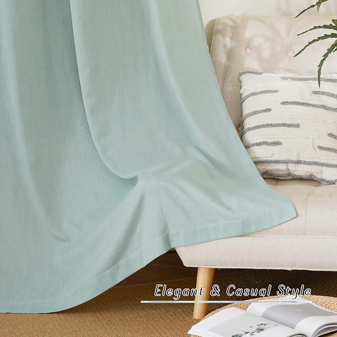 NICETOWN Sage Green Short Linen Curtains - Image 6