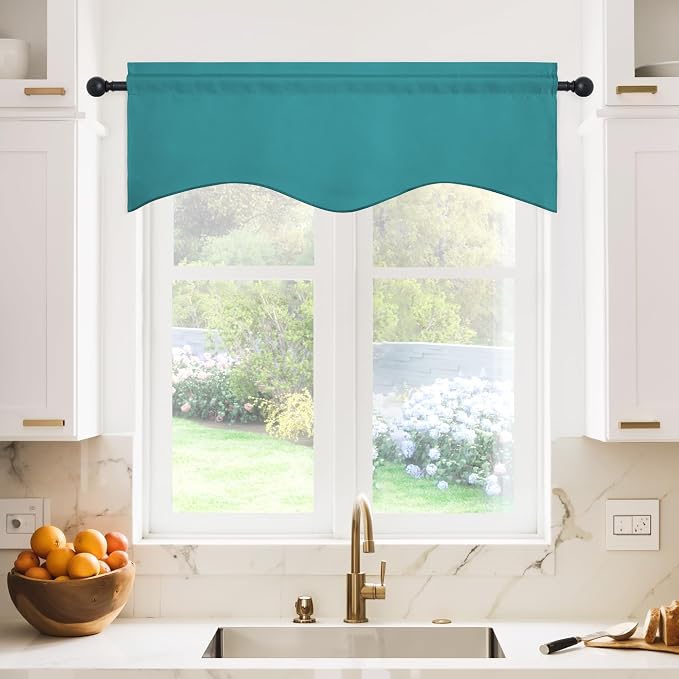 NICETOWN Blackout Valances Scalloped Tier Drape - Image 2
