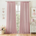 MIULEE Pink Pinch Pleated 100% Blackout Linen Curtains 40x90 Inches | Room by MIULEE