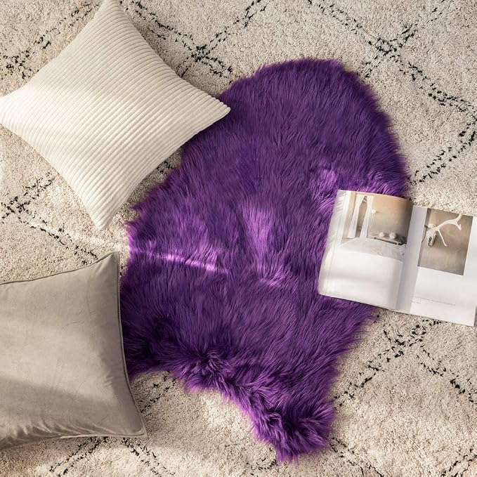 MIULEE Luxury Super Soft Fluffy Area Rug Faux Fur Sheepskin Rug Decorative - Image 7