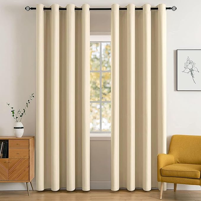 MIULEE 72" Long Room Darkening Curtains Thermal Insulated Drapes Solid Window by MIULEE
