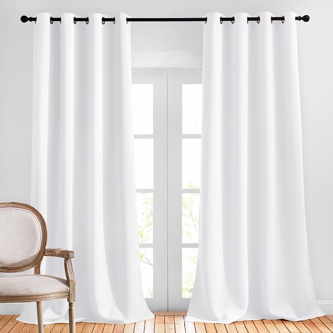 NICETOWN Long White Curtains for Patio by NICETOWN