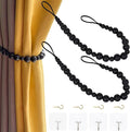 OCIOLI 2 Pieces Wood Bead Curtain Tieback Boho Curtain Tiebacks Curtain by OCIOLI