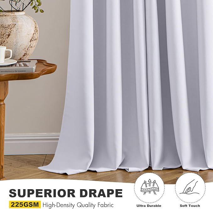 MIULEE Blackout Curtains for Bedroom 2 Panels 40x54 Inch Long Greyish White | - Image 5