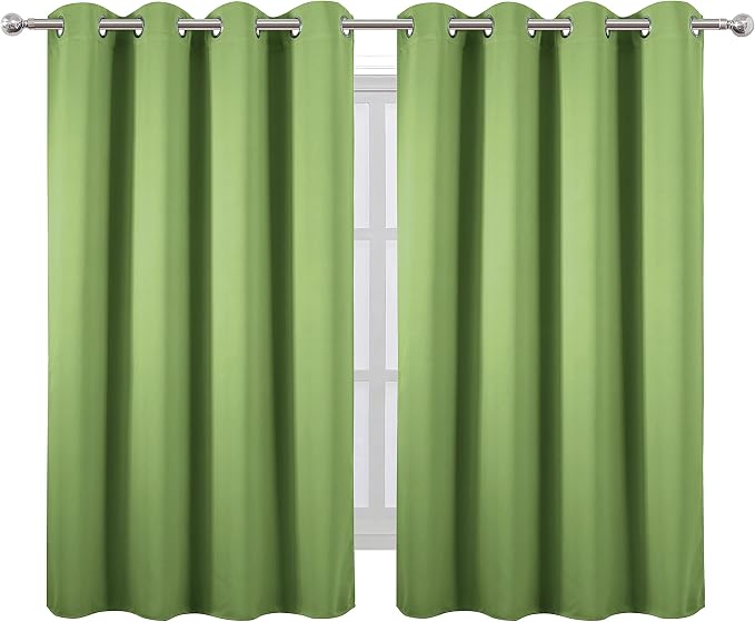 LEMOMO Light Green Thermal Blackout Curtains/52 x 54 Inch/Set of 2 Panels Room - Image 2