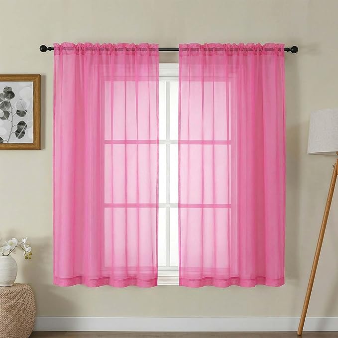 Gwine Sheer Curtains for Bedroom 54 inches Long by Gwine