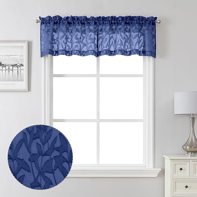 Lecloud Leia Dusty Blue Sheer Valance by Lecloud