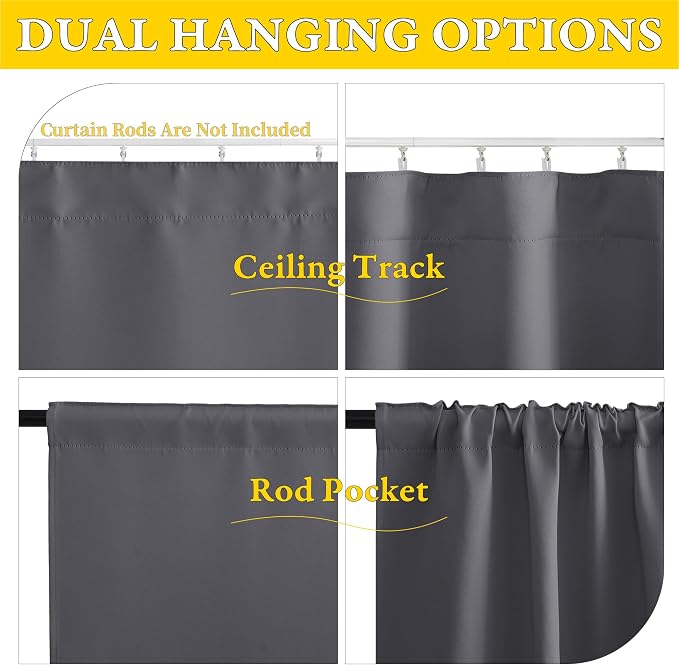 NICETOWN 1 Panel Door Curtain Privacy Thermal Insulated Noise Reducing Blackout - Image 3
