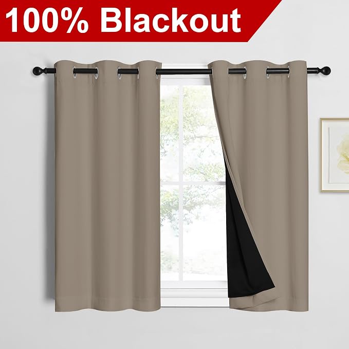 NICETOWN 100% Blackout Short Curtains - Image 2