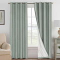 H.VERSAILTEX Linen Blackout Curtains 108 Inches Long 100% Blackout Thermal by HVERSAILTEX