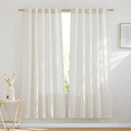 NICETOWN Natural Linen Curtains 72 inches Length, Rod Pocket & Back Tab Privacy by NICETOWN