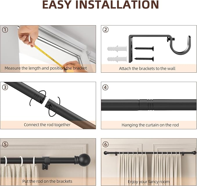 SMODBRODRE Curtain Rods for Window 32 to 78 - Image 4
