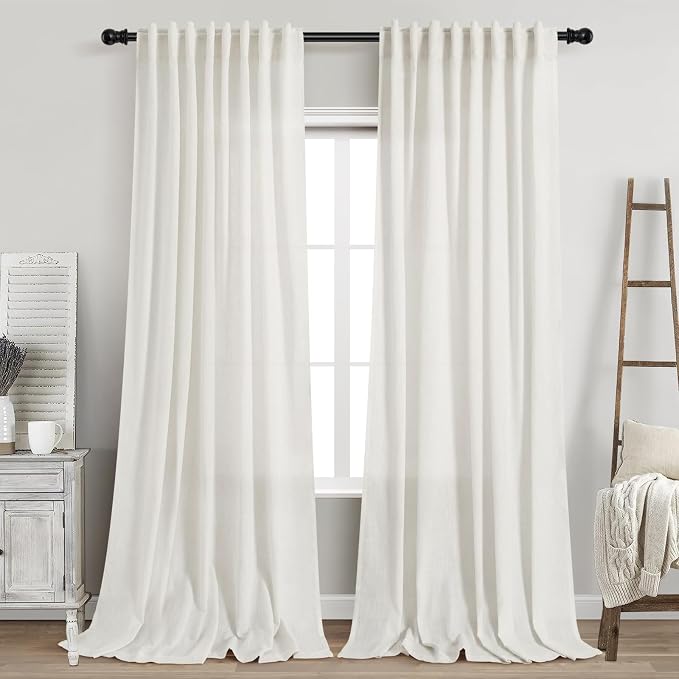 Nanspring Extra Long 108 Inch Curtains Linen by Nanspring
